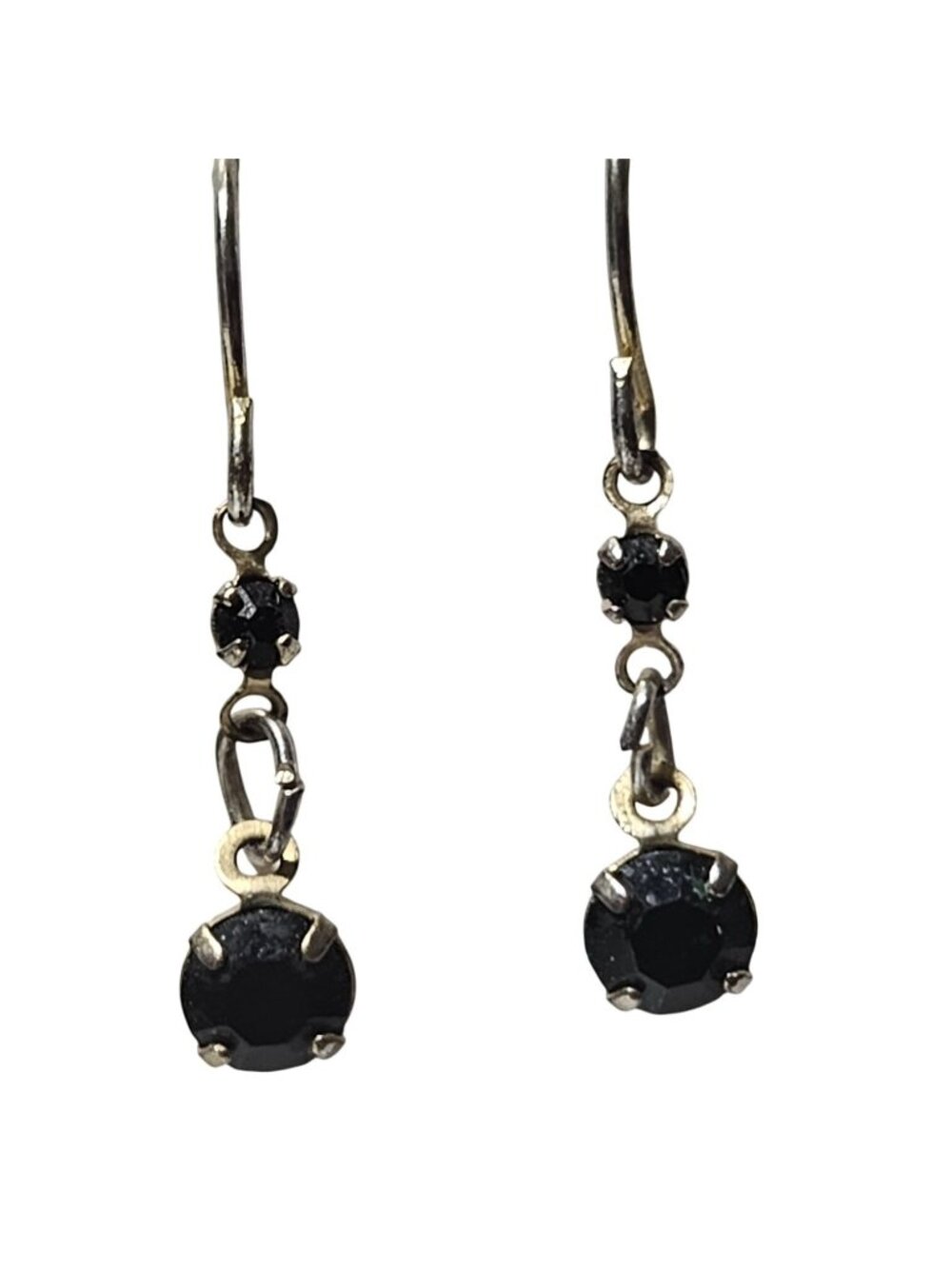 Vintage Dangle Earrings Black Silver Classic Minimalist Fashion Jewelry Women